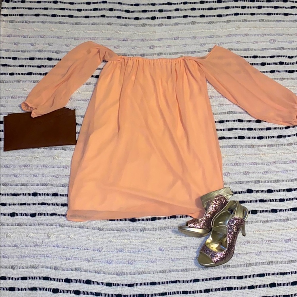 Peach Strapless dress